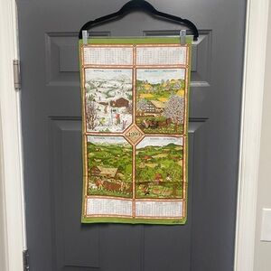 Alba Vintage 1992 Swiss made calendar tea towel farmhouse seasonal Swiss life .